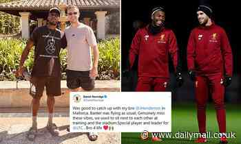 Jordan Henderson hangs out with former Liverpool team-mate Daniel Sturridge in Mallorca