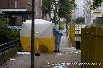Crime scene pictured after fatal Greenwich stabbing