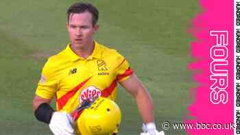 The Hundred - London Spirit v Trent Rockets: D'Arcy Short hits five fours in seven balls