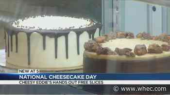 Cheesy Eddie's hands out free cheesecake for National Cheesecake Day