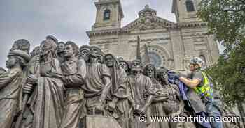 "Angels Unawares'' sculpture, commissioned by Pope Francis, arrives at Basilica of St. Mary