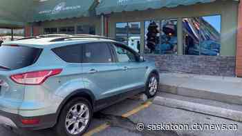 Minor injuries reported after van crashes into Saskatoon bookstore