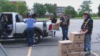 Drive-through food box distribution held for area vets and families