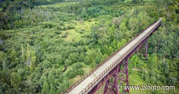 This trail near Toronto follows a historic railway bed over a towering trestle bridge - blogTO