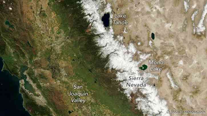 Space photos show intense drying of California mountains