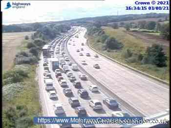 Traffic at a standstill after crash on M25