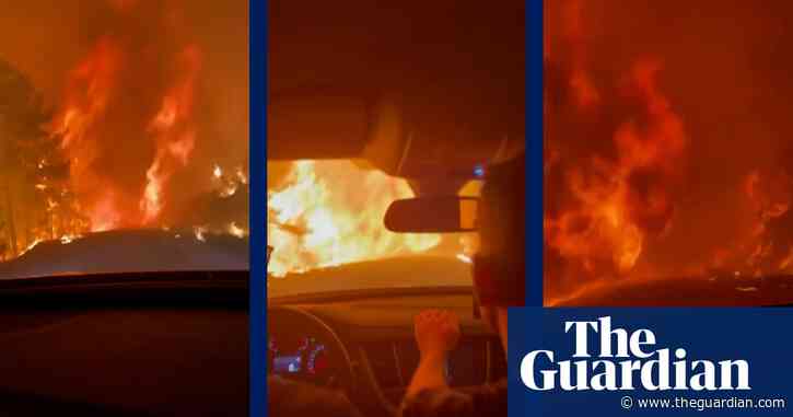 'We went through hell': friends taking food to firemen find road blocked by Turkish wildfire – video