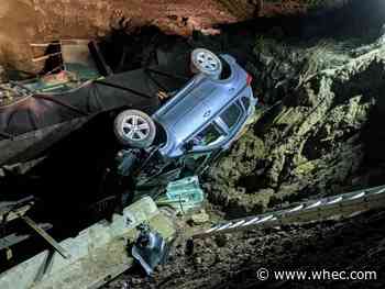 West Webster Fire Dept.: SUV crashed through barricades, found in creek bed