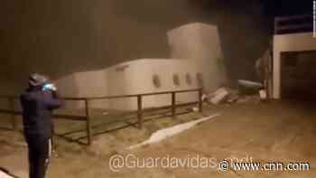See moment house crumbles and tumbles into the Atlantic Ocean