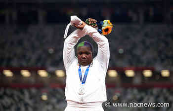 U.S. medalist Raven Saunders does 'X' protest at Olympic ceremony to support oppressed