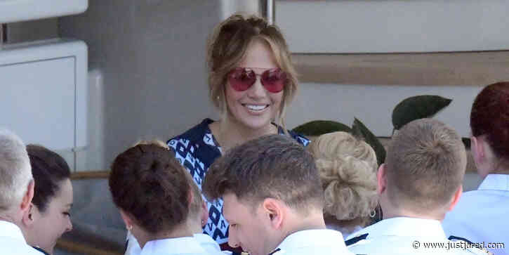 Jennifer Lopez Gives Out Hugs To The Crew As She Ends Her Week-Long Mediterranean Birthday Trip