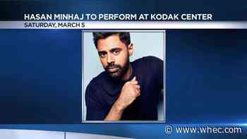 Comedian Hasan Minhaj performing at Kodak Center in March
