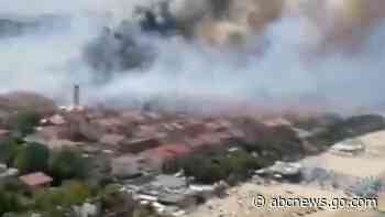 WATCH:  Italy wildfires seen in aerial footage