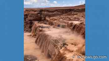 WATCH:  Water cascades down Grand Falls after heavy rain