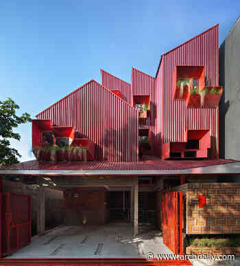 Stack By Step Red Zone Boarding House / Ismail Solehudin Architecture - ArchDaily
