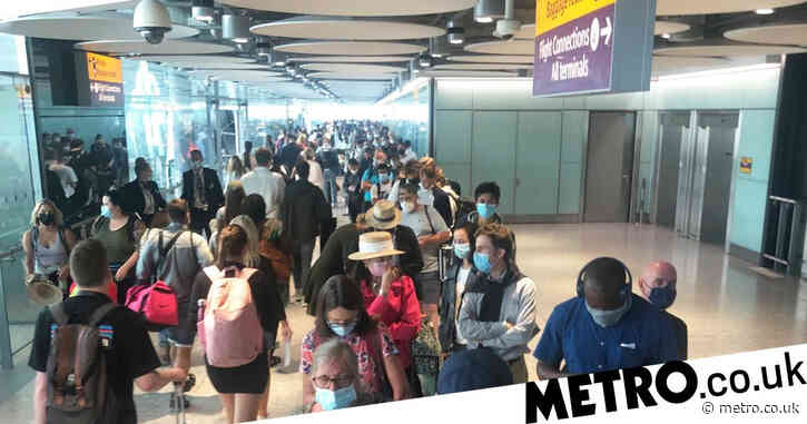 Huge quarter-mile queues at Heathrow after ‘Covid outbreak and system failures’