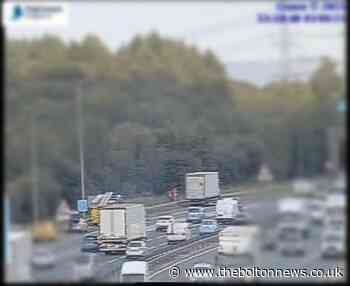 Traffic queuing as spillage closes slip road onto M61 to Bolton