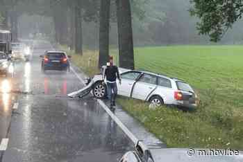 Auto tegen boom in Kinrooi tijdens onweersbui - Het Belang van Limburg