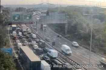 Long delays on M25 after lorry crash near Dartford Crossing