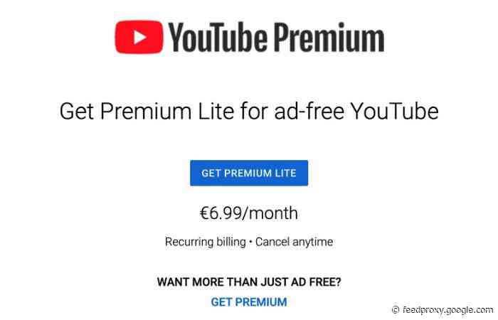 New “Premium Lite” YouTube advert free subscription being tested