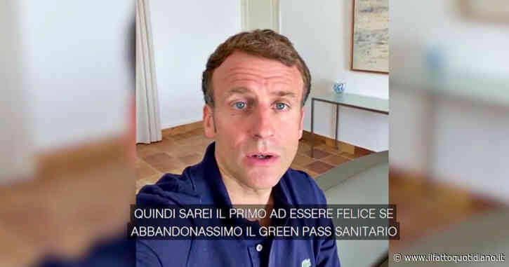 Macron si difende in un videomessaggio: “Green pass? Non è vero che lo usa solo la Francia. Questa è la quarta ondata, bisogna vaccinarsi”
