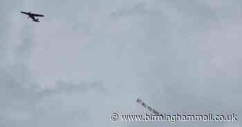 Plane flies over Dudley carrying marriage proposal message to 'Key' - Birmingham Live