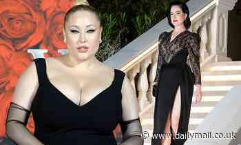 Dita Von Teese and Hayley Hasselhoff dazzle in black ensembles at the Villa Remus party in Mallorca
