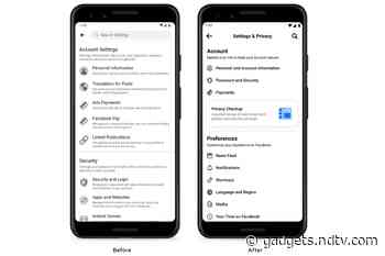 Facebook Settings on Mobile Devices Streamlined, Aimed to Ease Finding of What You Need