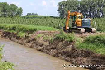 Bijna drie weken nadat in Halen bres in Gete werd geslagen is dijk hersteld met aarde
