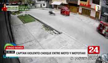 Tingo María: captan violento choque entre moto y mototaxi - Panamericana Televisión