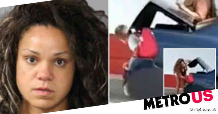 Moment mother shoves screaming son, 5, into car trunk and disappears