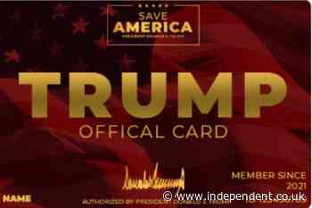 ‘Trump card’ former president wants his supporters to carry misspells the word ‘official’