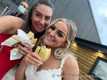 Bride from Bolton and new husband toast nuptials with pasties