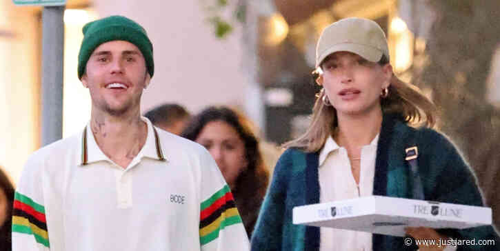 Justin & Hailey Bieber Pick Up Pizza for Dinner in Montecito