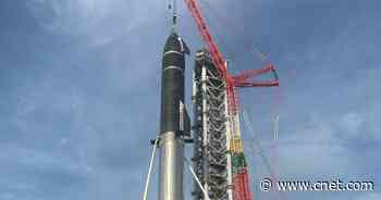 Elon Musk shows off fully stacked SpaceX Starship and Super Heavy rocket     - CNET