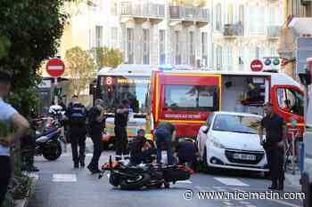 Accident entre un vélo et une moto à Nice : le motard très grièvement blessé