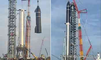 SpaceX stacks its Starship atop the Super Heavy booster for a 400ft tall craft