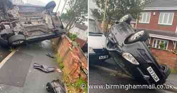 Driver flips car in Dudley street then begs 'don't call the police' - Birmingham Live