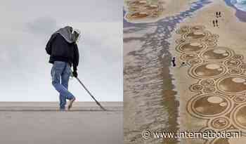 Strandkunstenaar Tim Hoekstra maakt kunst op zandplaat in Oosterschelde - Internetbode