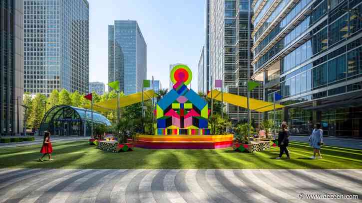 Morag Myerscough brightens Canary Wharf square with Sun Pavilion