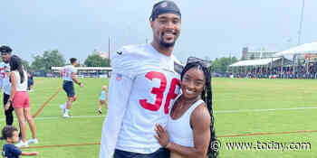 Together again! Simone Biles visits boyfriend Jonathan Owens at NFL training camp