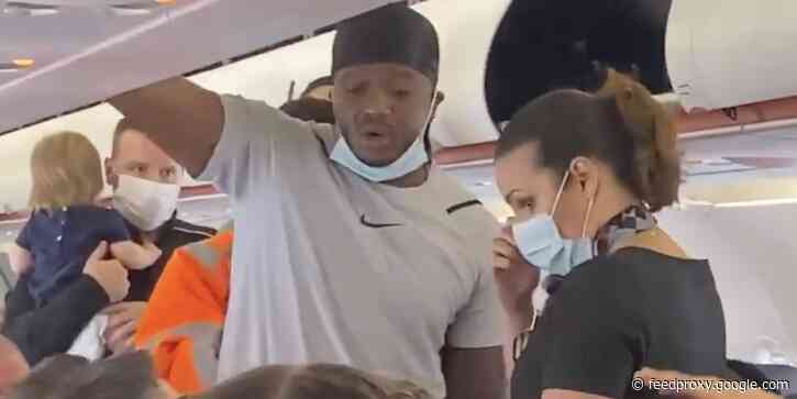 Video film of mutiny by passengers at the unfair removal of two Black men from a flight