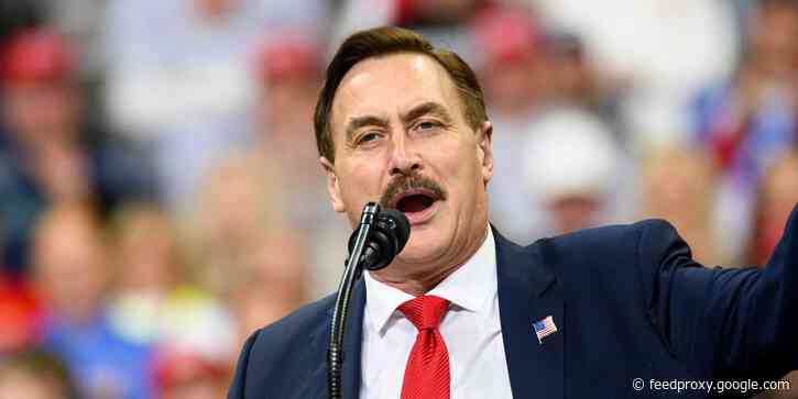 Newsmax reporter pickets Fox News for its refusal to air Mike Lindell's ads promoting his symposium on unproven election-fraud claims