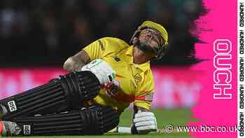 The Hundred - Oval Invincibles v Trent Rockets: Alex Hales hit in the 'unmentionables' twice