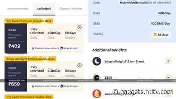 Vi Rs. 449 Prepaid Plan Brings Double Data, 1-Year Zee5 Premium Subscription