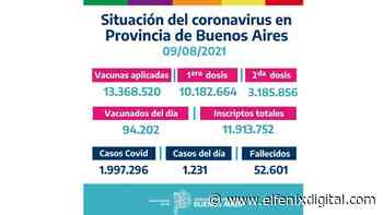 Situación de coronavirus en Provincia de Buenos Aires 09/08/2021 - El Fenix Digital
