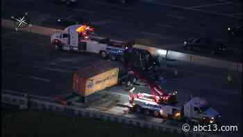 Houston traffic: Overturned 18-wheeler causes delays on 610 North Loop WB at Homestead - KTRK-TV