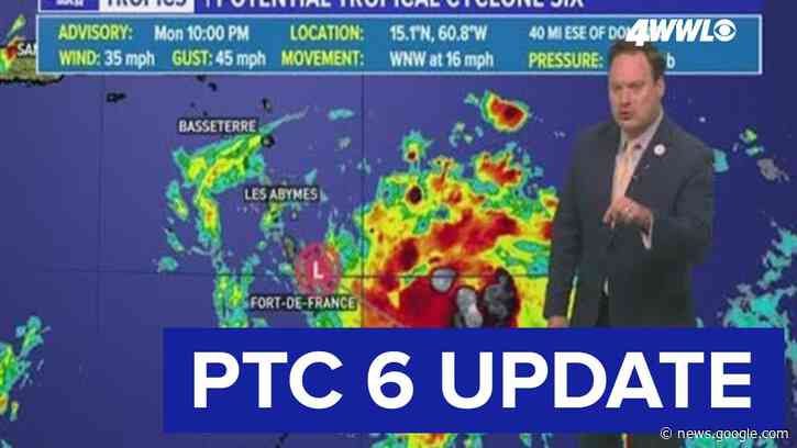 10 pm Tropical Update: Potential Tropical Cyclone 6 nearing the Caribbean Sea - WWLTV