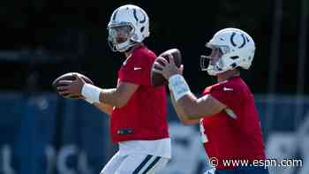 Best of Tuesday at NFL training camps: Indy QB intrigue, Aaron Rodgers to sit, Sam Darnold struggles