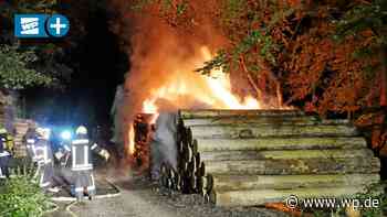 Im Wald bei Neunkirchen brennen Holzstapel – Brandstiftung? - Westfalenpost
